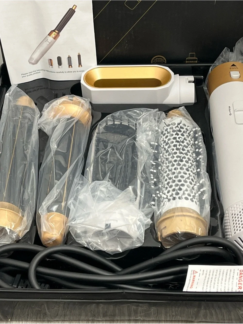 5 in 1 hair dryer brush set hot air brush curling wands